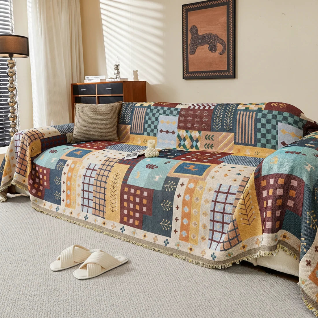 Anti-Slip Multicolor Printed Sofa Cover